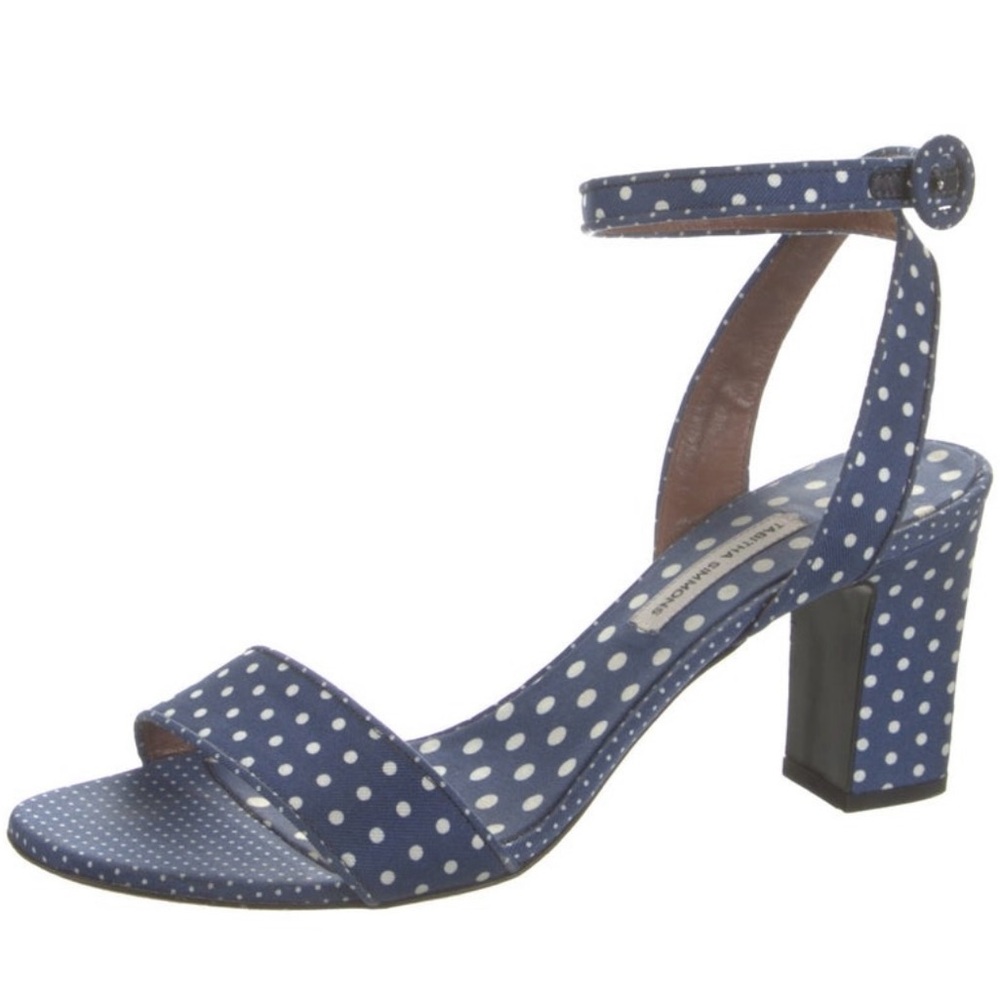 Tabitha Simmons Blue Polka Dot Heels